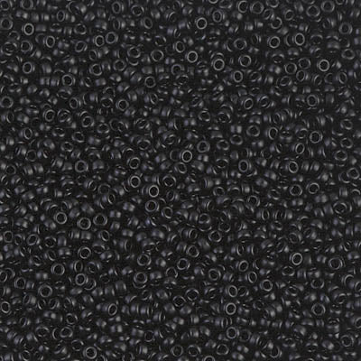 15/0 Miyuki SEED Bead - Semi-Frosted Black