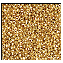 13/0 Preciosa Charlotte Beads - Metallic Gold (25 grams)