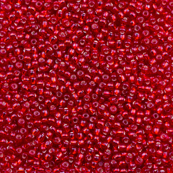 11/0 TOHO Seed Bead - Silver-Lined Ruby