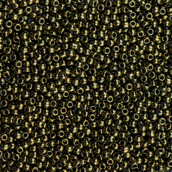 11/0 TOHO Seed Bead - Gold-Lustered Dark Antique Bronze