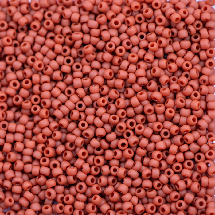 11/0 TOHO Seed Bead - Opaque-Frosted Terra Cotta