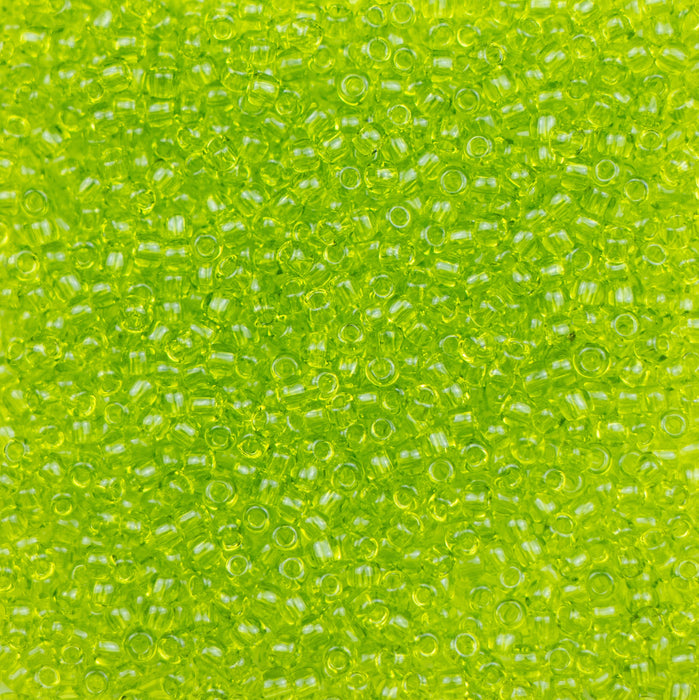 11/0 TOHO Seed Bead - Transparent Lime Green