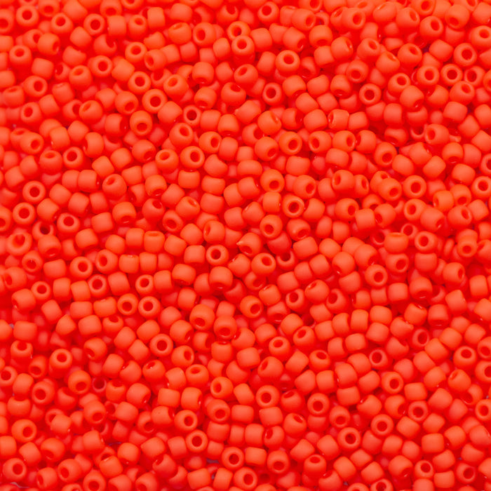 11/0 TOHO Seed Bead - Opaque-Frosted Sunset Orange