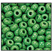 6/0 Preciosa Seed Beads - Opaque Green