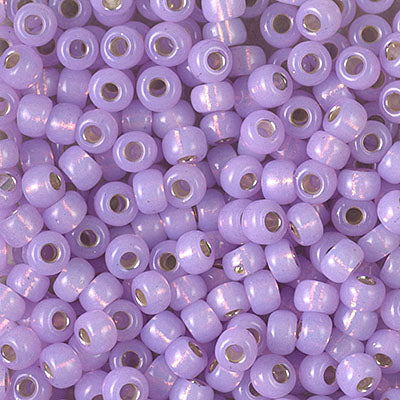 6/0 Miyuki SEED Bead - Dyed Lilac Silverlined Alabaster