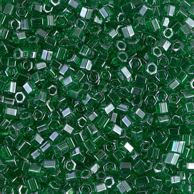 8/0 Cut Miyuki SEED Bead - Transparent Green Luster