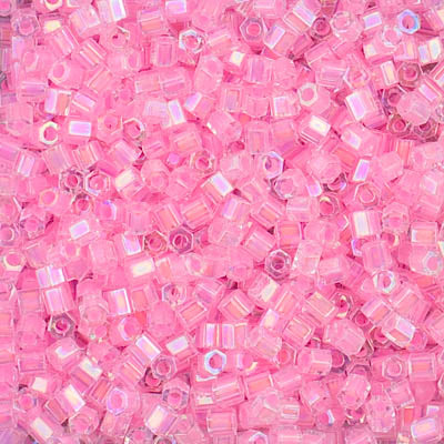 8/0 Cut Miyuki SEED Bead - Cotton Candy Pink Lined Crystal AB