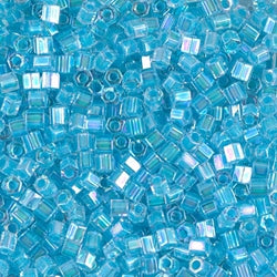 8/0 Cut Miyuki SEED Bead - Aqua Lined Crystal AB