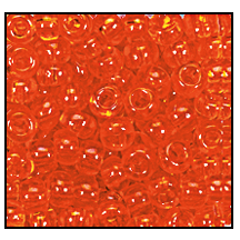 11/0 Preciosa Seed Beads - Transparent Dark Orange