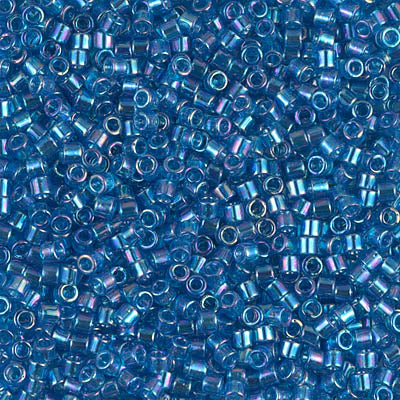 10/0 Miyuki DELICA Beads - Transparent Capri Blue AB