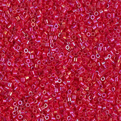 15/0 Miyuki DELICA Beads - Opaque Red AB