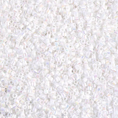 15/0 Miyuki DELICA Beads - White Pearl AB
