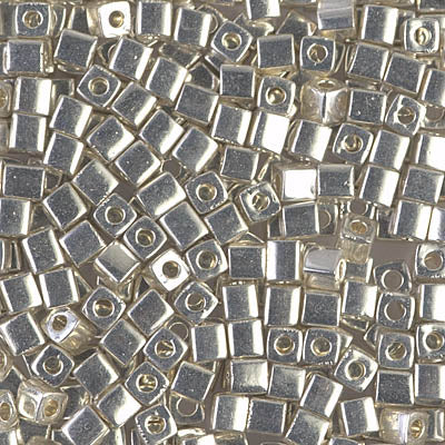 Miyuki 3.0mm CUBE Beads - Galvanized Silver