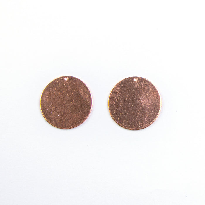25mm Circle Metal Blank - Copper
