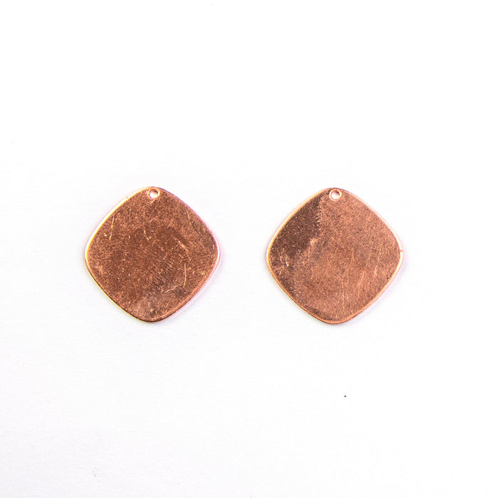 19mm Rounded Square Metal Blank - Copper