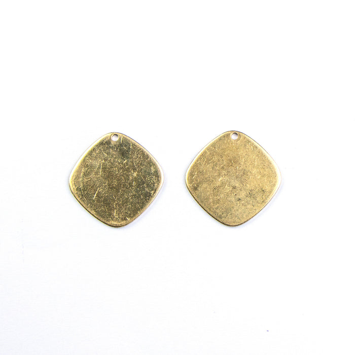 19mm Rounded Square Metal Blank - Brass