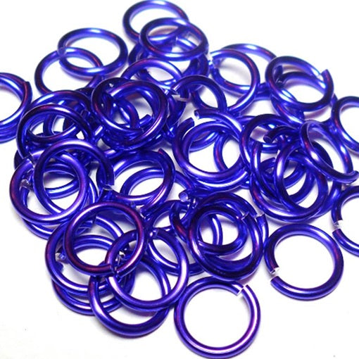 16swg (1.6mm) 5/16in. (8.3mm) ID 5.2AR Anodized  Aluminum Jump Rings - Purple