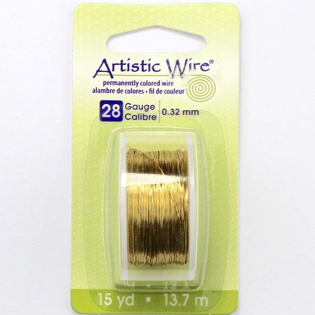 13.7 meters (15 yards) - 28 gauge (.32mm) Permanently Coloured Wire - Tarnish Resistant Brass