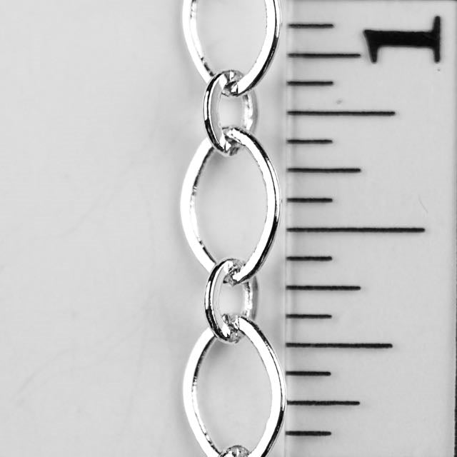 9mm x 5mm Flat Oval Chain - Silver