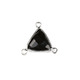 16mm x 18mm ONYX Triangle Link with Silver Plated Frame