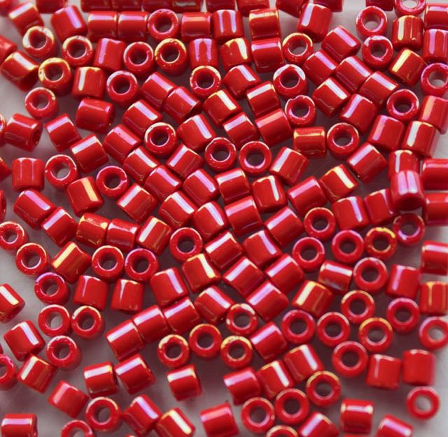 8/0 Miyuki DELICA Beads - Opaque Red Luster