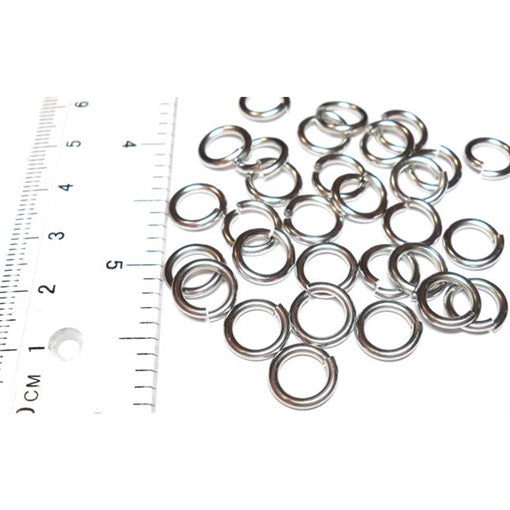 16swg (1.6mm) 1/4in. (6.7mm) ID 4.2AR Softer Tempered and Saw Cut Stainless Steel Jump Rings