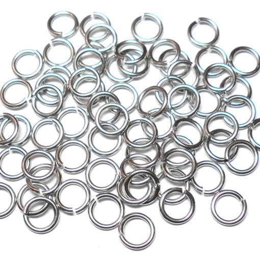 20awg (0.8mm) 9/64in. (3.8mm) ID  4.8AR Softer Tempered and Saw Cut Stainless Jump Rings