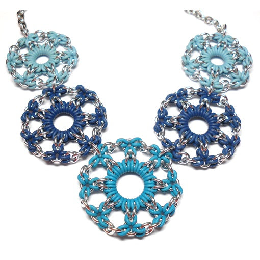 HyperLynks Wildflowers Necklace Kit - Forget-Me-Nots (Light Blue, Dark Blue, Azure)