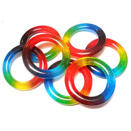 LovelyLynks Large (approx. 45mm diameter) Glass Circles - Rainbow