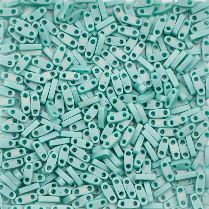 Miyuki QUARTER TILA Beads - Opaque Turquoise Green AB