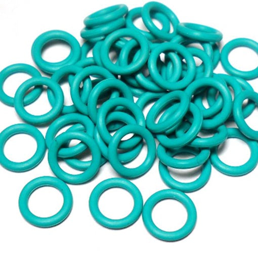 16swg (1.6mm) 1/4in. (6.7mm) ID 4.1AR  EPDM Rubber Jump Rings - Teal