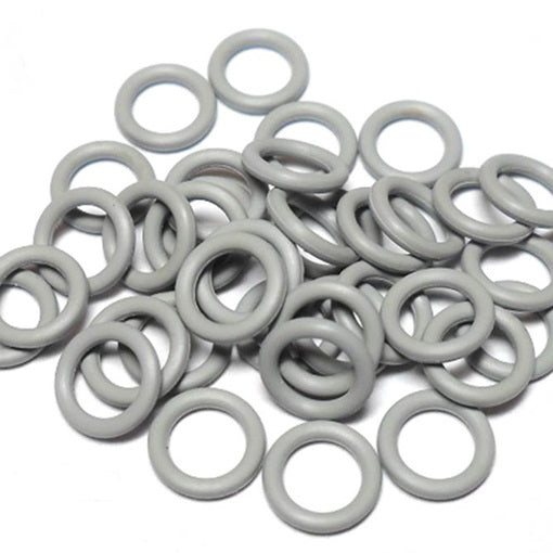 18swg (1.2mm) 3/16in. (5.0mm) ID 4.1AR  EPDM Rubber Jump Rings - Pewter
