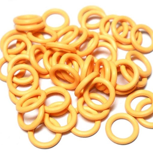 18swg (1.2mm) 3/16in. (5.0mm) ID 4.1AR  EPDM Rubber Jump Rings - Yellow