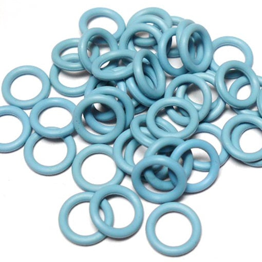 19swg (1.0mm) 5/64in. (2.0mm) ID 2.0AR EPDM Rubber Jump Rings - Light Blue