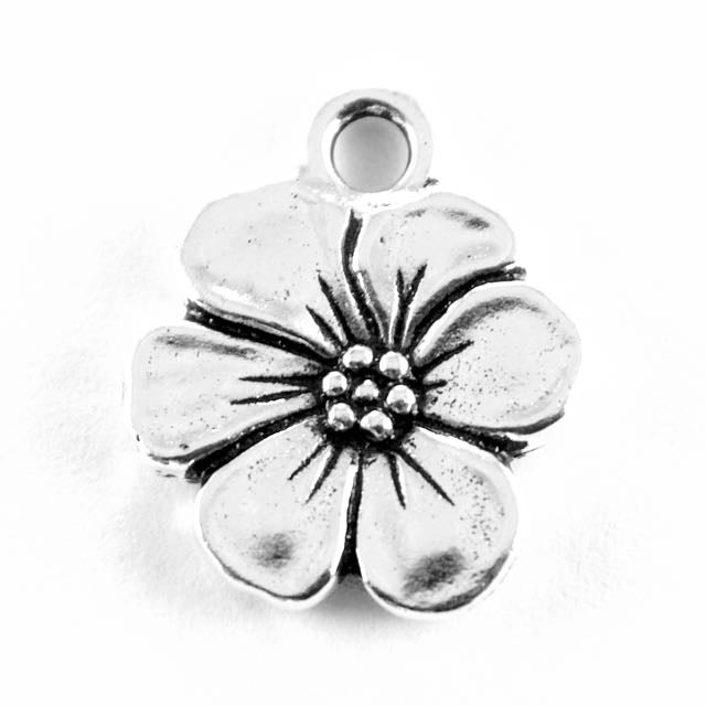 Apple Blossom Charm - Antique Silver Plate