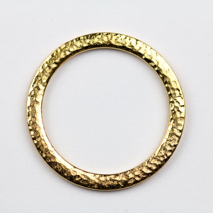 Hammertone 1.25 inch Ring - Gold Plate
