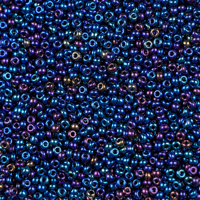 10/0 Preciosa Seed Beads- Metallic Blue Iris