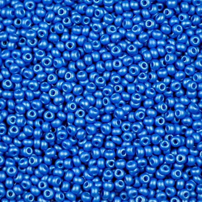 10/0 Preciosa Seed Beads - PermaLux Dyed Chalk Blue