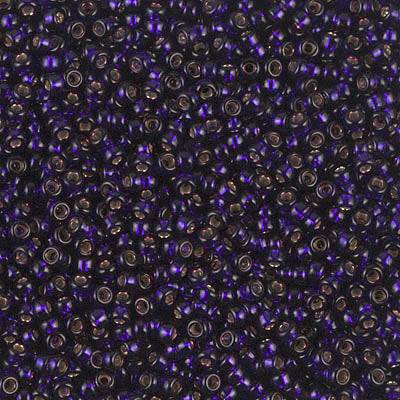 11/0 Miyuki SEED Bead - Dyed Silverlined Dark Purple