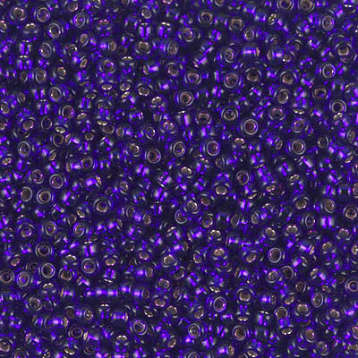 11/0 Miyuki SEED Bead - Dyed Silverlined Dark Violet