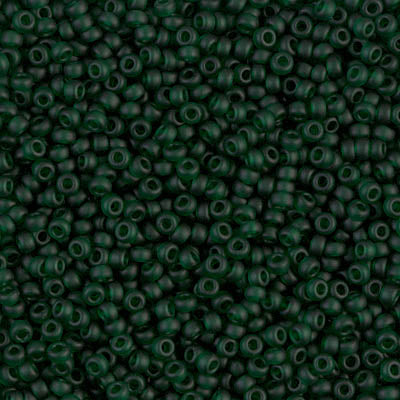 11/0 Miyuki SEED Bead - Matte Transparent Dark Emerald