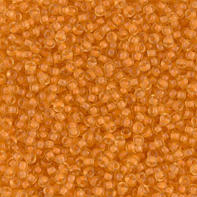 11/0 Miyuki SEED Bead Pack - Semi-Frosted Apricot Lined Light Topaz