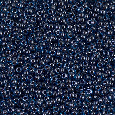 11/0 Miyuki SEED Bead - Ruby Lined Capri Blue Luster