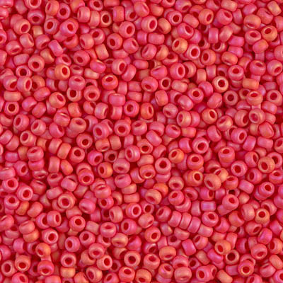 11/0 Miyuki SEED Bead - Matte Opaque Vermilion Red AB