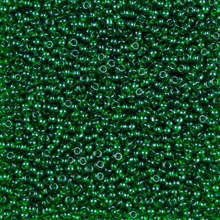 11/0 Preciosa Seed Beads - Transparent Forest Green