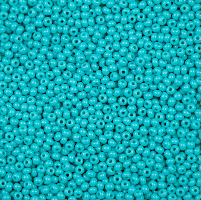 11/0 Preciosa Seed Beads - Opaque Green Turquoise