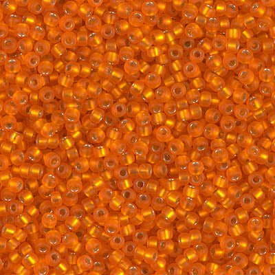 11/0 Miyuki SEED Bead - Matte Silverlined Orange