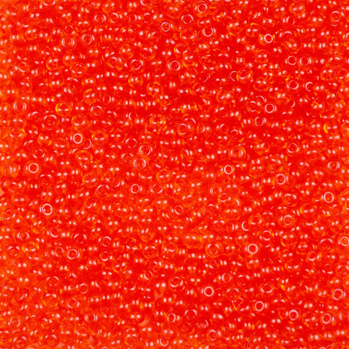 11/0 Preciosa Seed Beads - Transparent Dark Orange