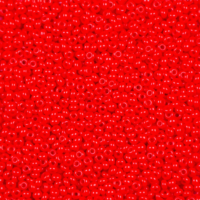 11/0 Preciosa Seed Beads - Opaque Light Red