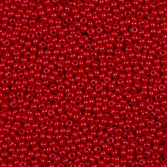 11/0 Preciosa Seed Beads - Opaque Dark Red